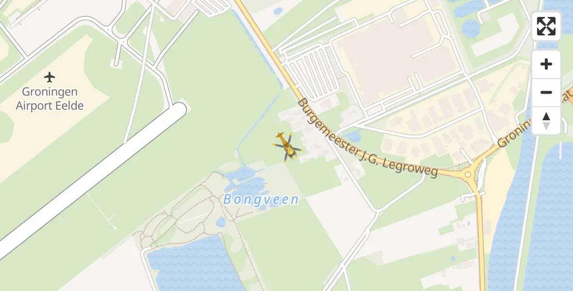 Vluchtroute Traumahelikopter Groningen Airport Eelde - Groningen Airport Eelde, 03 mei 2022, 09:50