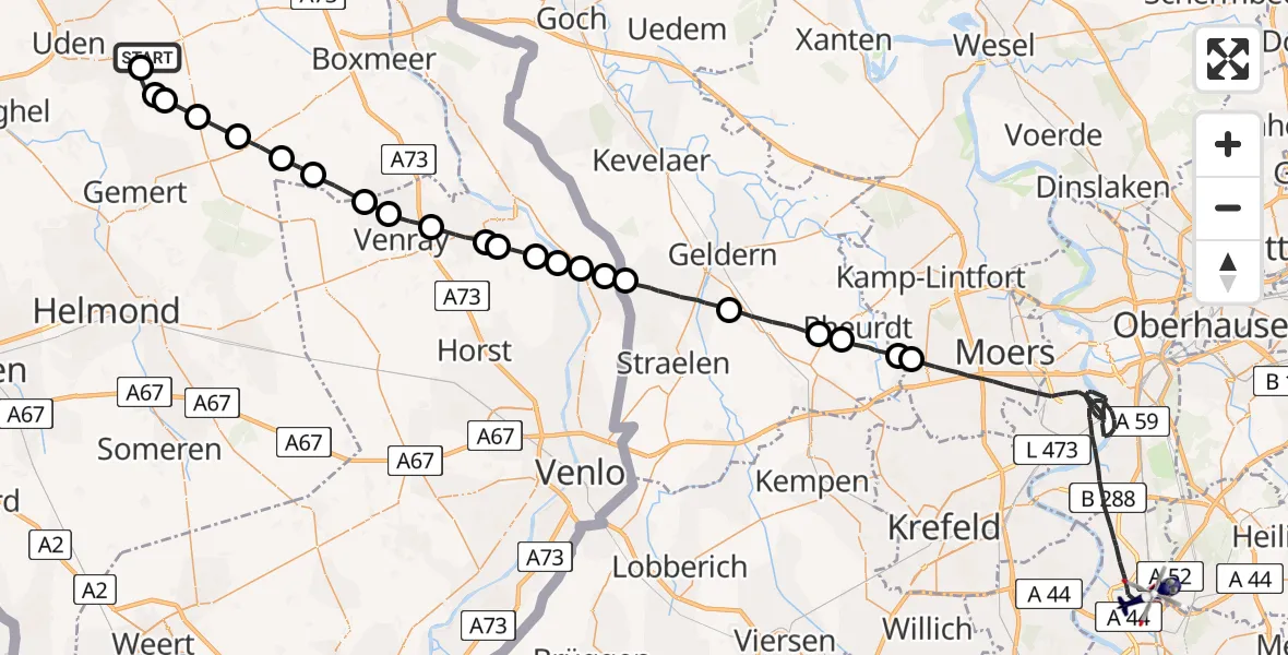 Vluchtroute Politiehelikopter Vliegbasis Volkel - , 04 mei 2022, 08:22
