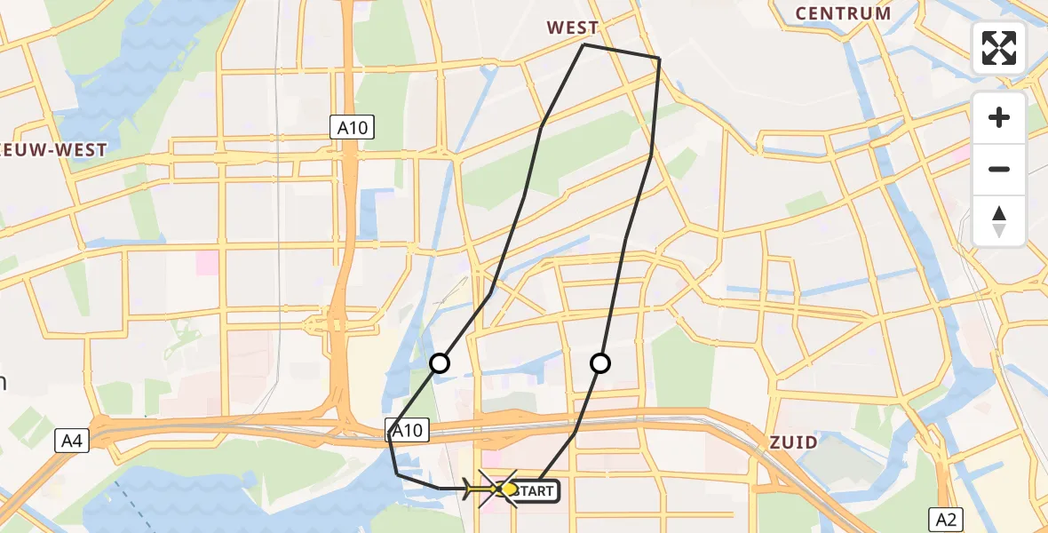 Routekaart van de vlucht: Lifeliner 1 naar VU Medisch Centrum Amsterdam