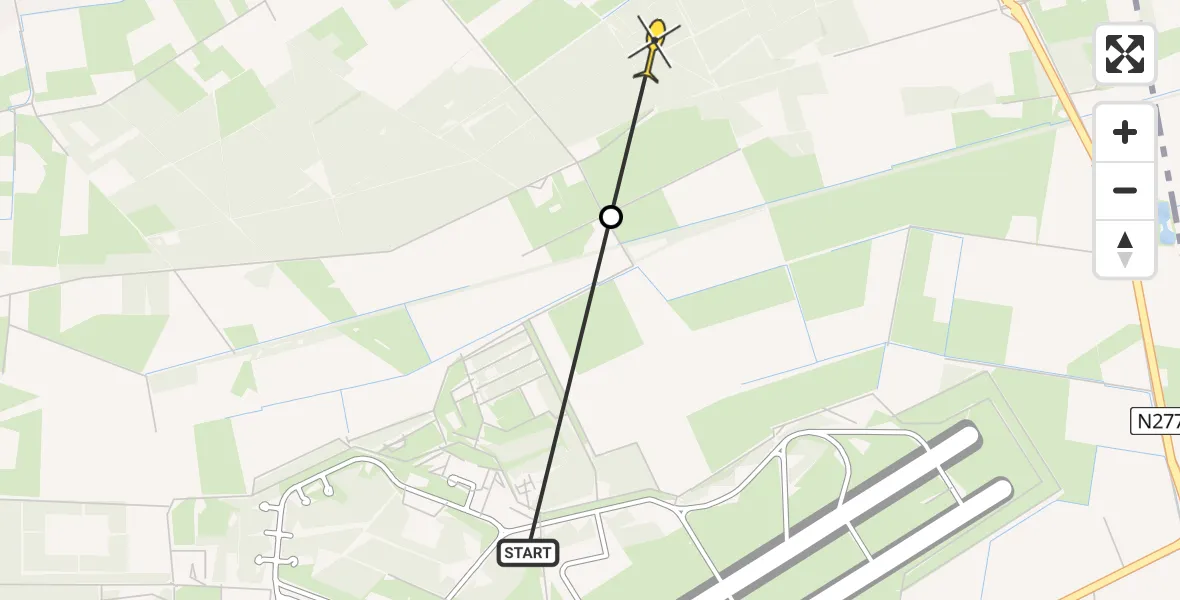 Routekaart van de vlucht: Lifeliner 3 naar Zeeland