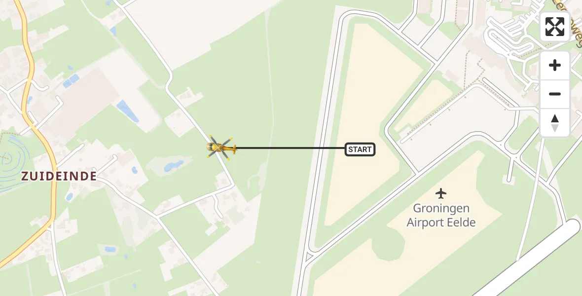 Vluchtroute Traumahelikopter Groningen Airport Eelde - Groningen Airport Eelde, 05 mei 2022, 16:29