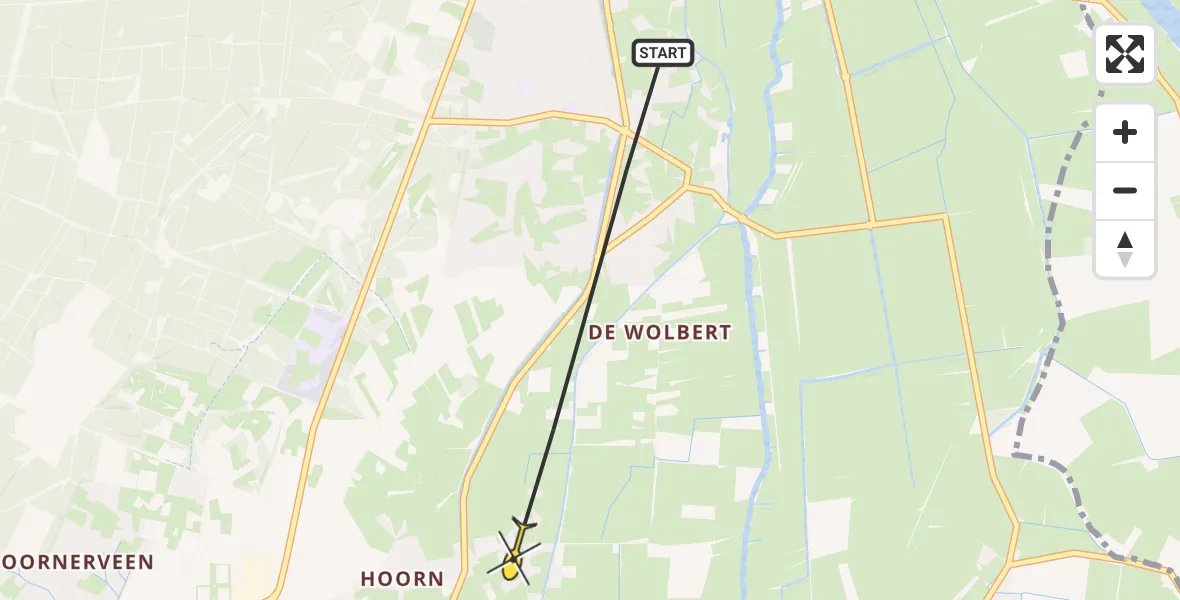 Routekaart van de vlucht: Lifeliner 3 naar Heerde