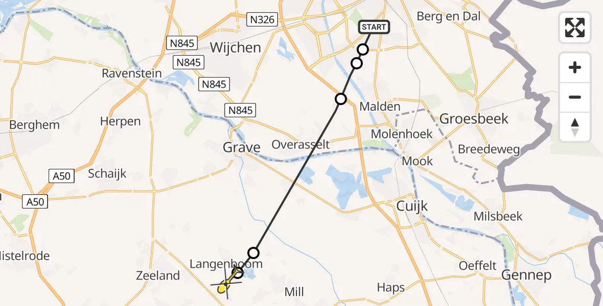 Routekaart van de vlucht: Lifeliner 3 naar Langenboom