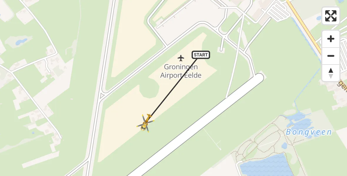 Vluchtroute Traumahelikopter Groningen Airport Eelde - Groningen Airport Eelde, 07 mei 2022, 17:52