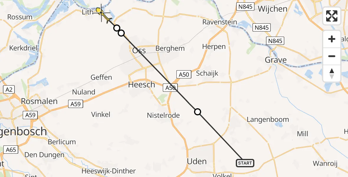 Routekaart van de vlucht: Lifeliner 3 naar Lithoijen