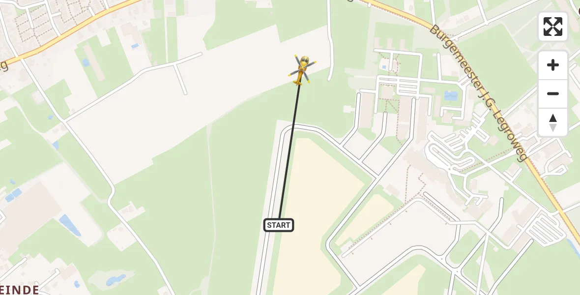 Vluchtroute Traumahelikopter Groningen Airport Eelde - Groningen Airport Eelde, 08 mei 2022, 08:04