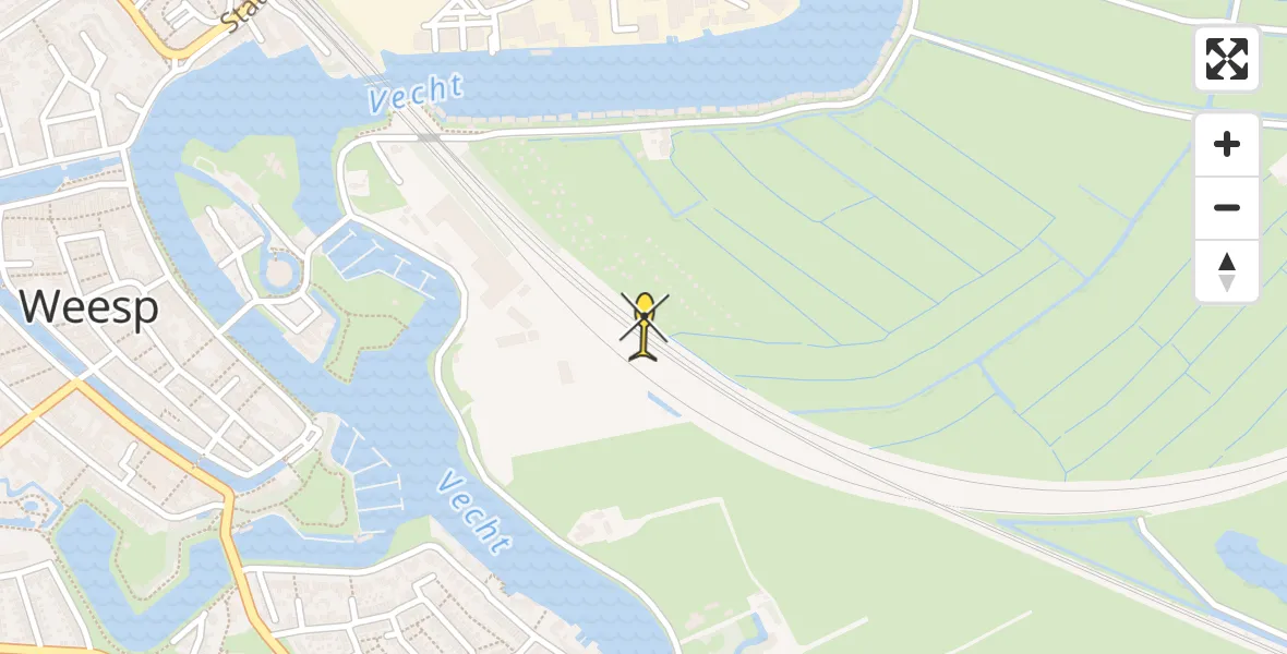 Routekaart van de vlucht: Lifeliner 1 naar Weesp