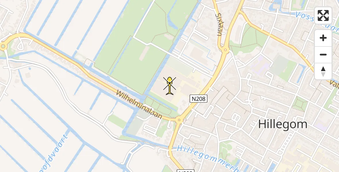 Routekaart van de vlucht: Politiehelikopter naar Hillegom