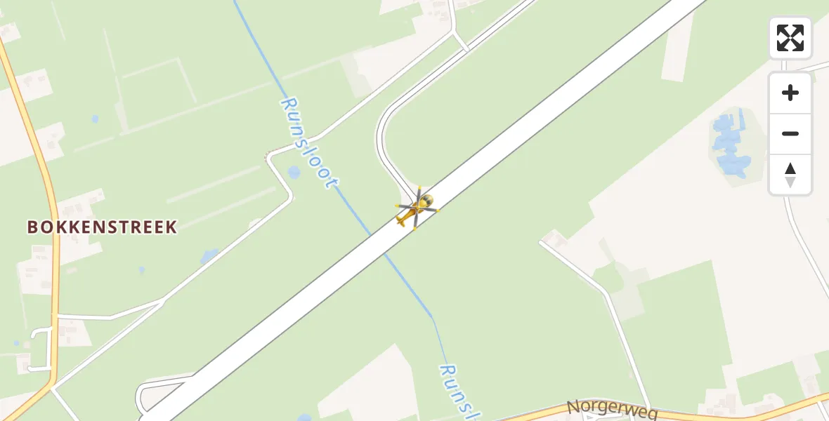 Vluchtroute Traumahelikopter Groningen Airport Eelde - Groningen Airport Eelde, 08 mei 2022, 14:49