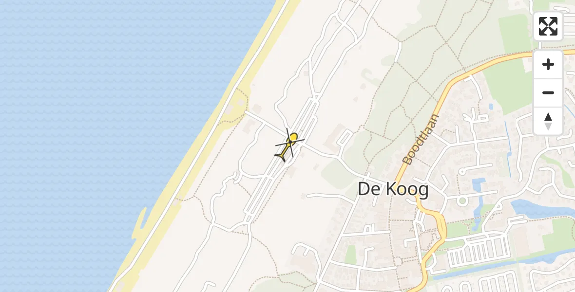 Routekaart van de vlucht: Lifeliner 1 naar De Koog