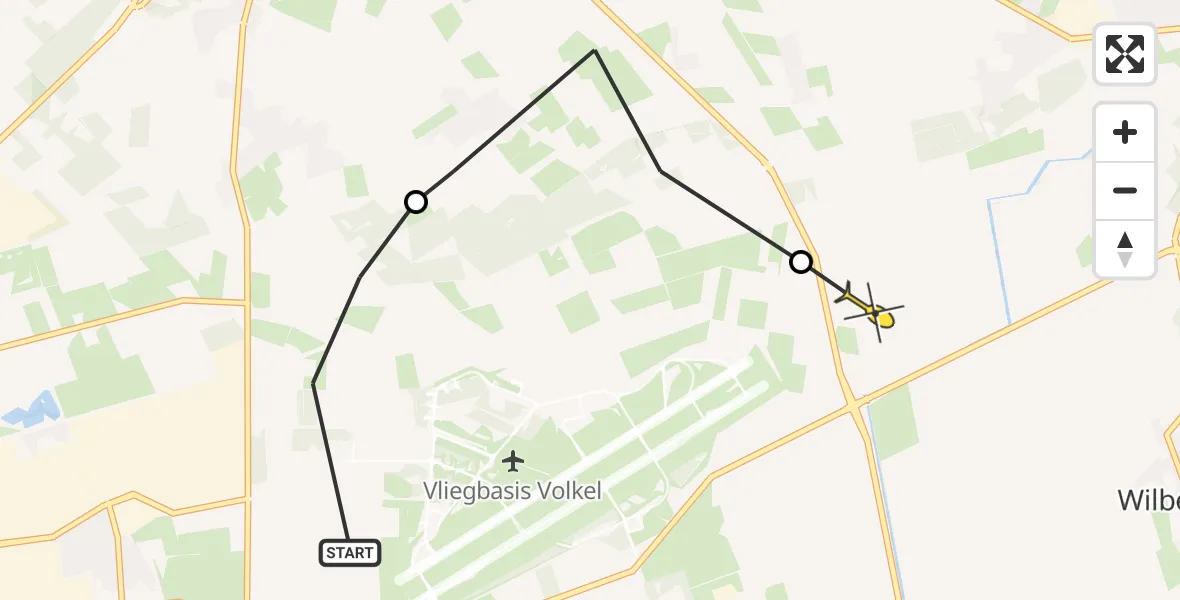 Routekaart van de vlucht: Lifeliner 3 naar Mill