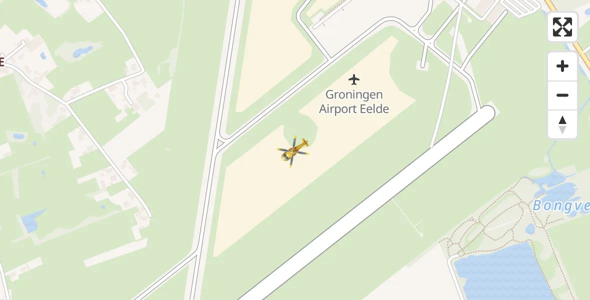 Vluchtroute Traumahelikopter Groningen Airport Eelde - Groningen Airport Eelde, 10 mei 2022, 09:31