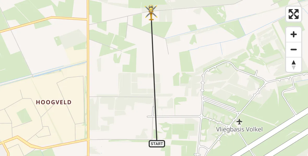 Vluchtroute Traumahelikopter Vliegbasis Volkel - Vliegbasis Volkel, 10 mei 2022, 12:57