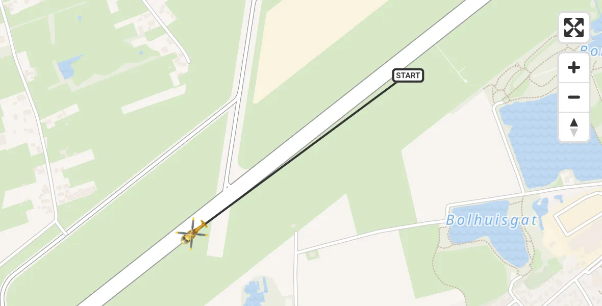 Vluchtroute Traumahelikopter Groningen Airport Eelde - Groningen Airport Eelde, 11 mei 2022, 06:12