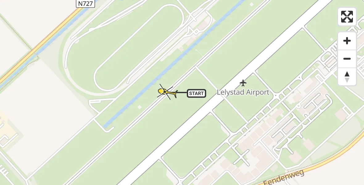 Routekaart van de vlucht: Traumahelikopter naar Lelystad Airport
