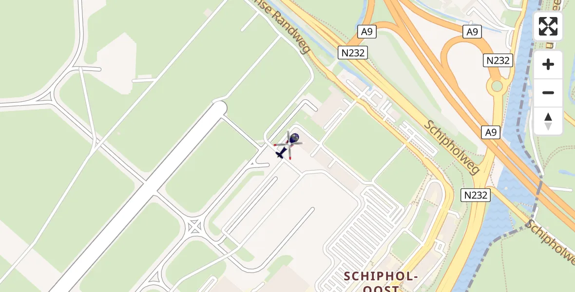 Vluchtroute Politiehelikopter van Schiphol naar Schiphol
