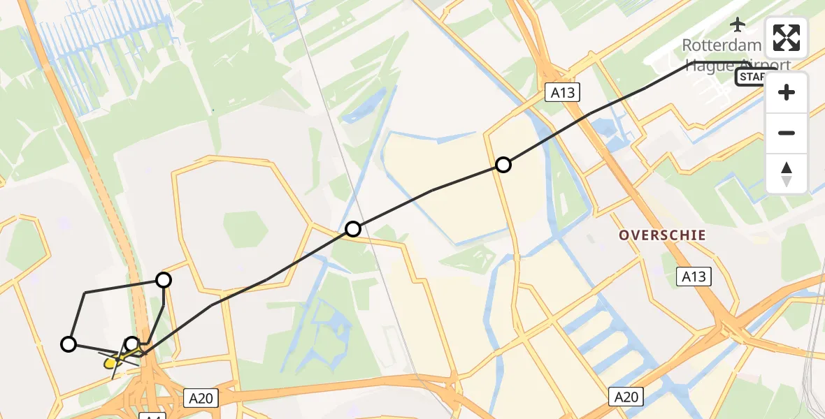 Routekaart van de vlucht: Lifeliner 2 naar Vlaardingen