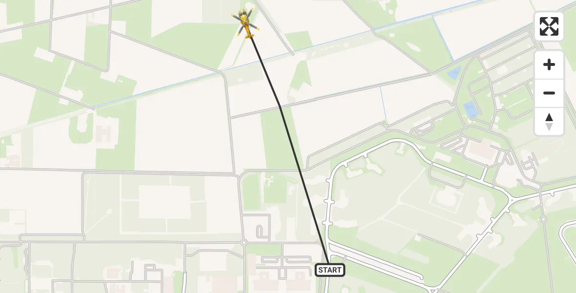 Vluchtroute Traumahelikopter Vliegbasis Volkel - Vliegbasis Volkel, 11 mei 2022, 18:09