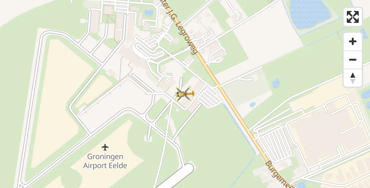 Vluchtroute Traumahelikopter Groningen Airport Eelde - Groningen Airport Eelde, 11 mei 2022, 18:16