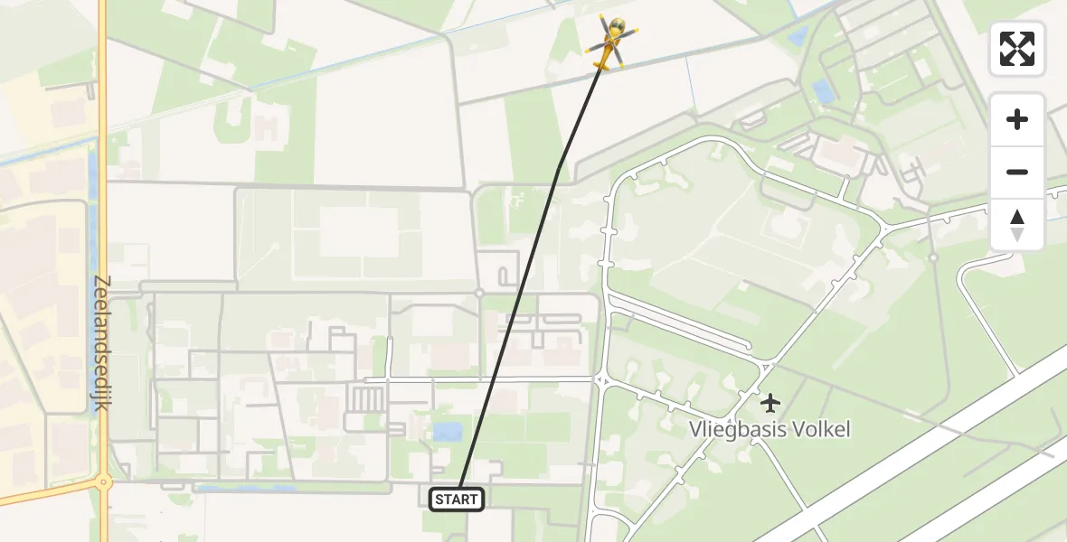 Vluchtroute Traumahelikopter Vliegbasis Volkel - Vliegbasis Volkel, 11 mei 2022, 19:03
