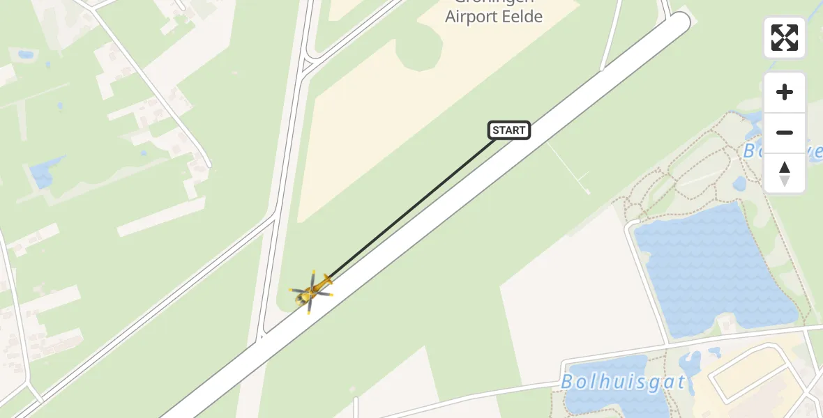 Vluchtroute Traumahelikopter Groningen Airport Eelde - Groningen Airport Eelde, 12 mei 2022, 05:34