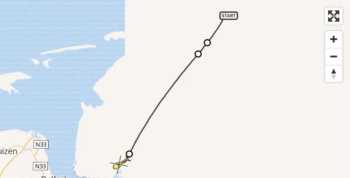 Routekaart van de vlucht: Lifeliner 4 naar Emden