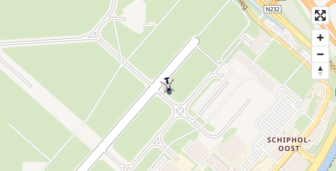 Vluchtroute Politiehelikopter van Schiphol naar Schiphol