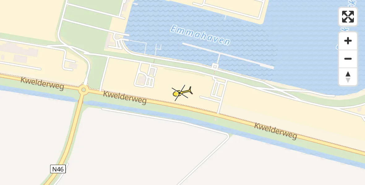 Routekaart van de vlucht: Politiehelikopter naar Eemshaven