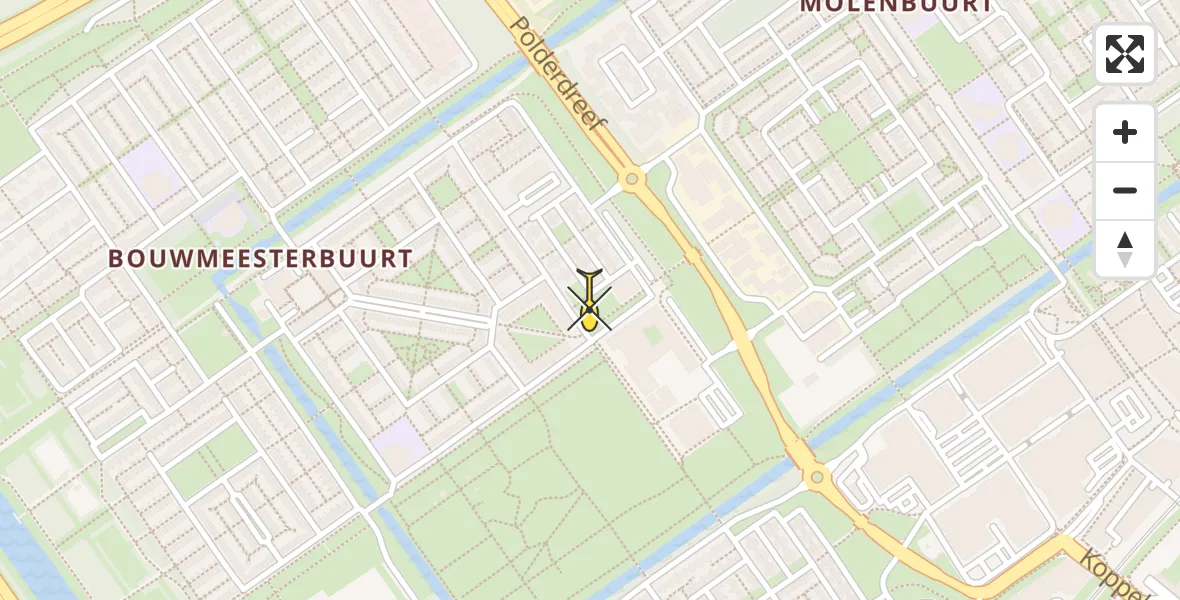 Routekaart van de vlucht: Lifeliner 1 naar Almere