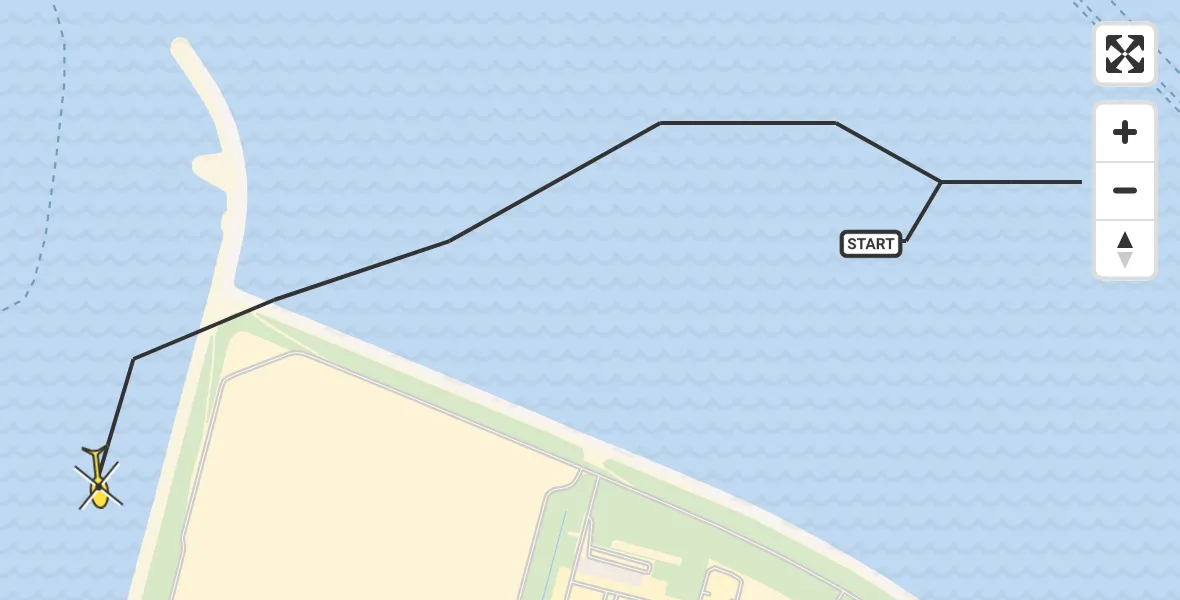 Routekaart van de vlucht: Politiehelikopter naar Eemshaven