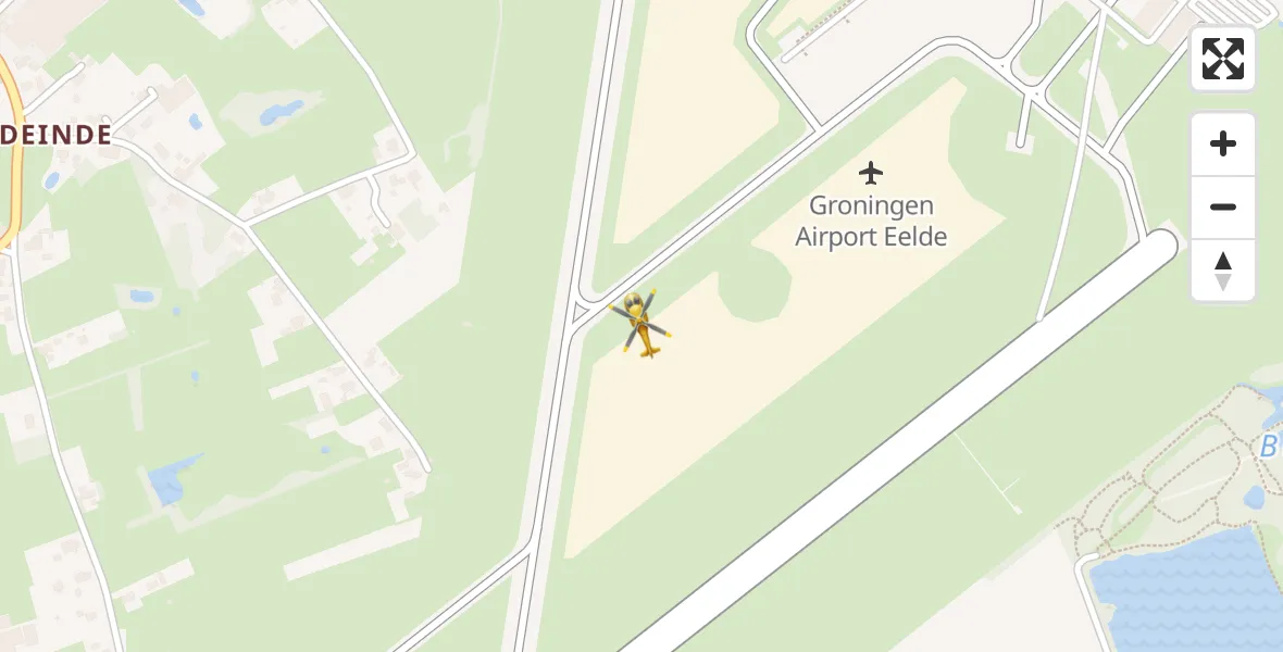 Vluchtroute Traumahelikopter Groningen Airport Eelde - Groningen Airport Eelde, 12 mei 2022, 17:29