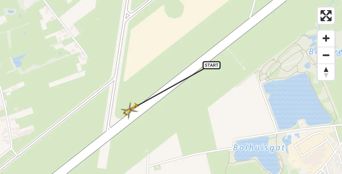 Vluchtroute Traumahelikopter Groningen Airport Eelde - Groningen Airport Eelde, 13 mei 2022, 04:48