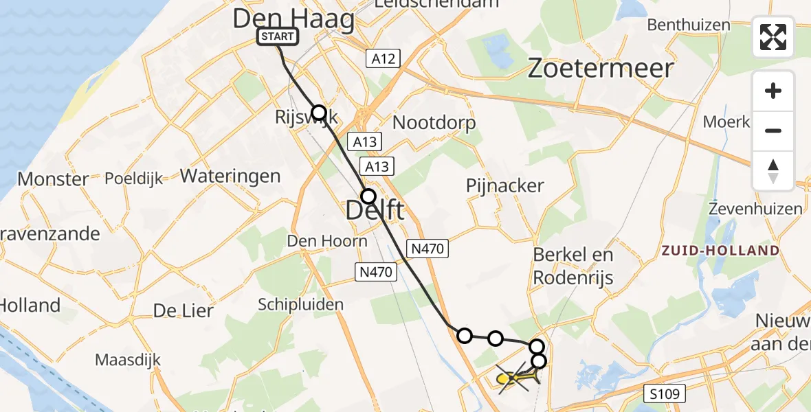 Routekaart van de vlucht: Lifeliner 2 naar Rotterdam The Hague Airport