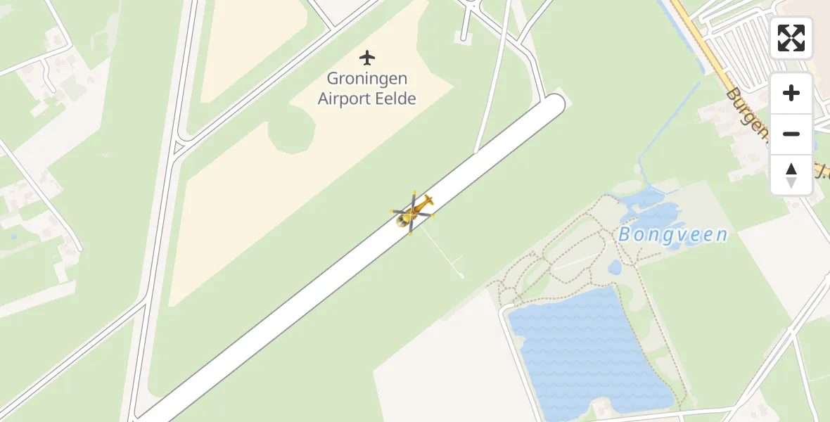 Vluchtroute Traumahelikopter Groningen Airport Eelde - Groningen Airport Eelde, 13 mei 2022, 09:34
