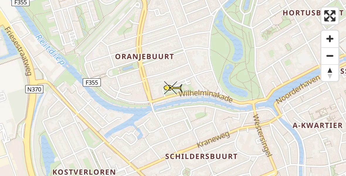 Routekaart van de vlucht: Lifeliner 4 naar Groningen