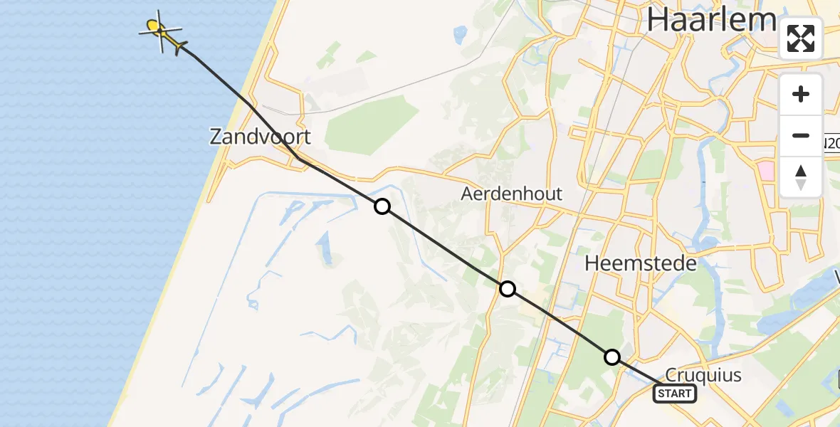 Routekaart van de vlucht: Politieheli naar 