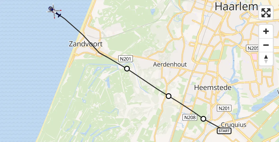 Vluchtroute Politiehelikopter Cruquius - , 13 mei 2022, 10:50