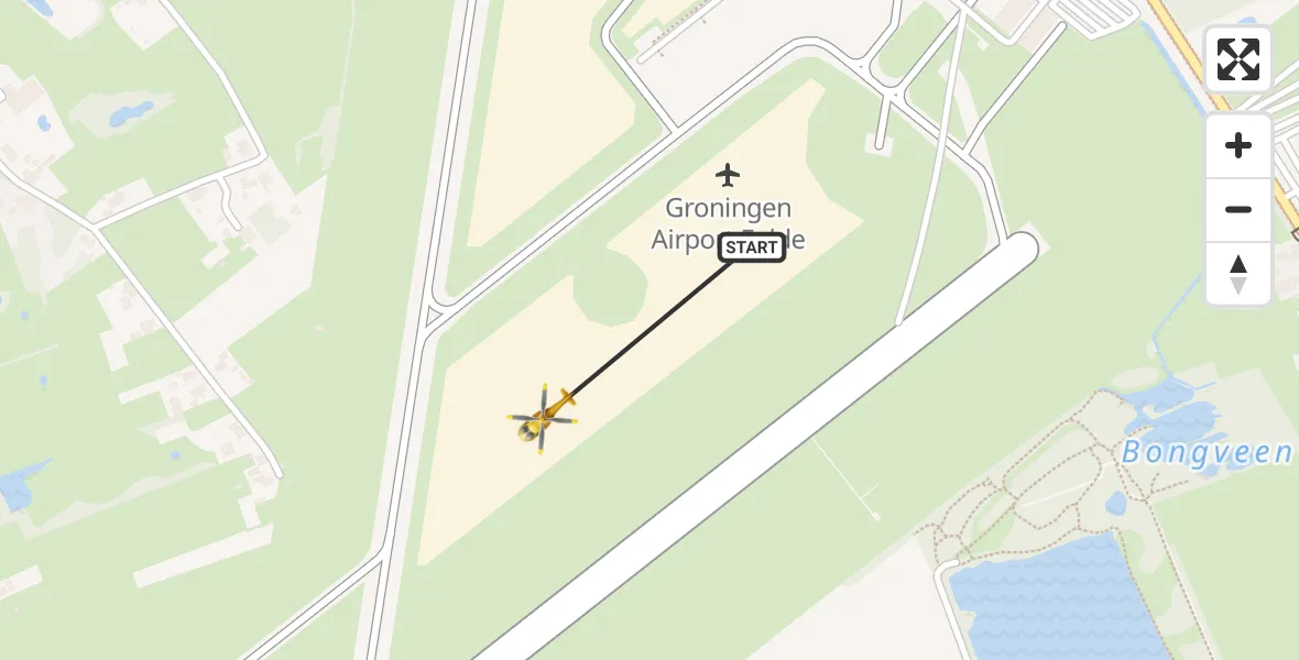 Vluchtroute Traumahelikopter Groningen Airport Eelde - Groningen Airport Eelde, 13 mei 2022, 14:34