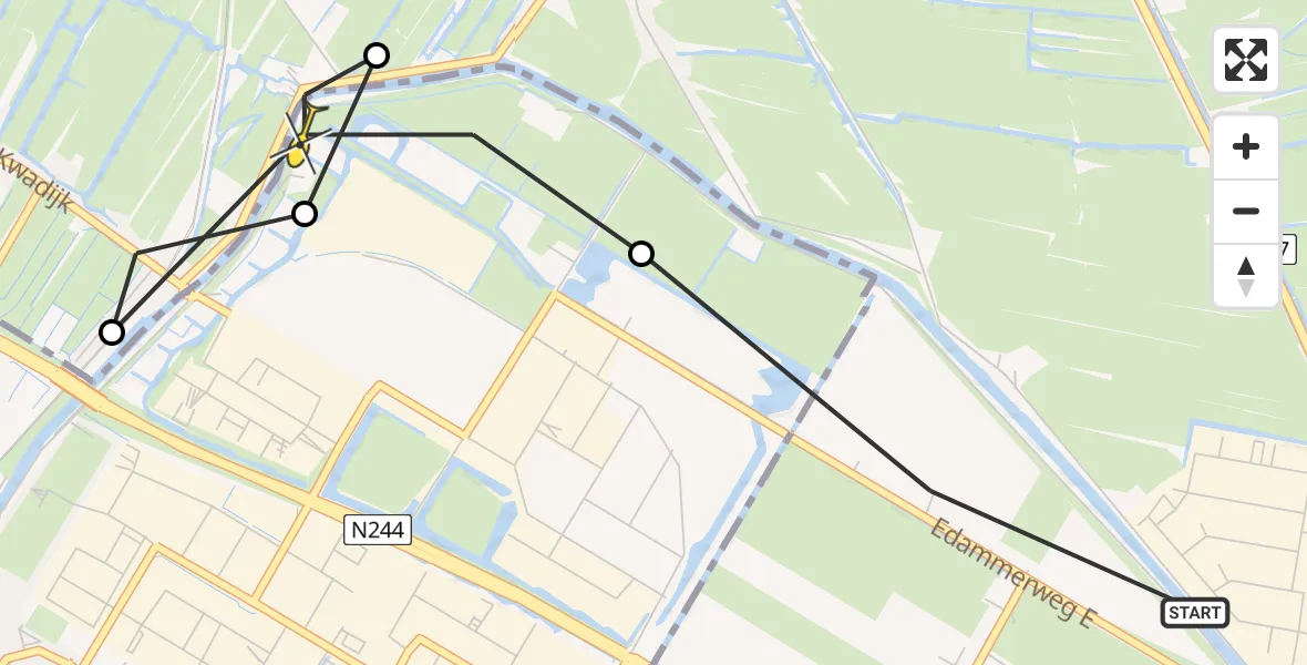 Routekaart van de vlucht: Lifeliner 1 naar Purmerend