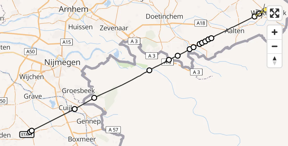 Routekaart van de vlucht: Lifeliner 3 naar Winterswijk