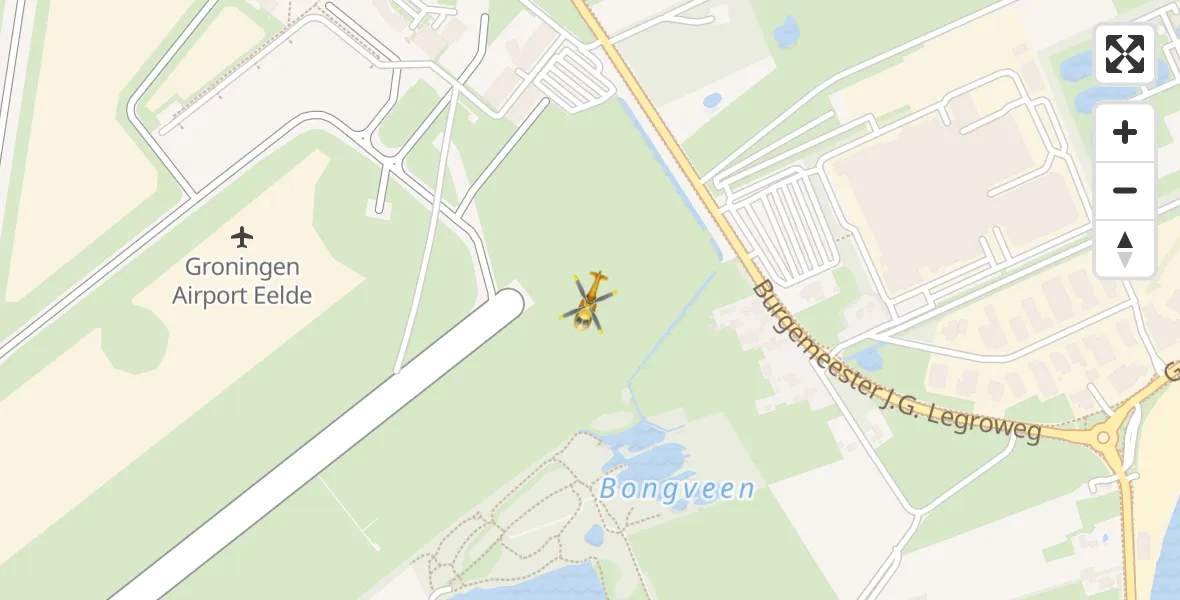 Vluchtroute Traumahelikopter Groningen Airport Eelde - Groningen Airport Eelde, 14 mei 2022, 17:22