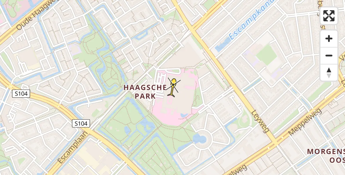 Routekaart van de vlucht: Lifeliner 2 naar Den Haag