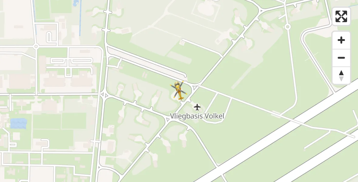 Vluchtroute Traumahelikopter Vliegbasis Volkel - Vliegbasis Volkel, 15 mei 2022, 10:49