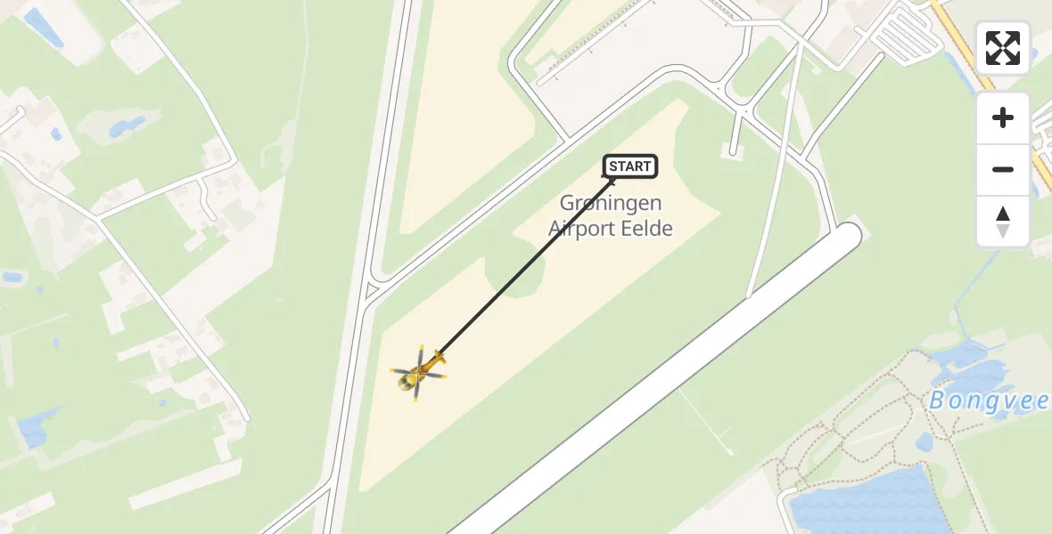 Vluchtroute Traumahelikopter Groningen Airport Eelde - Groningen Airport Eelde, 15 mei 2022, 11:16