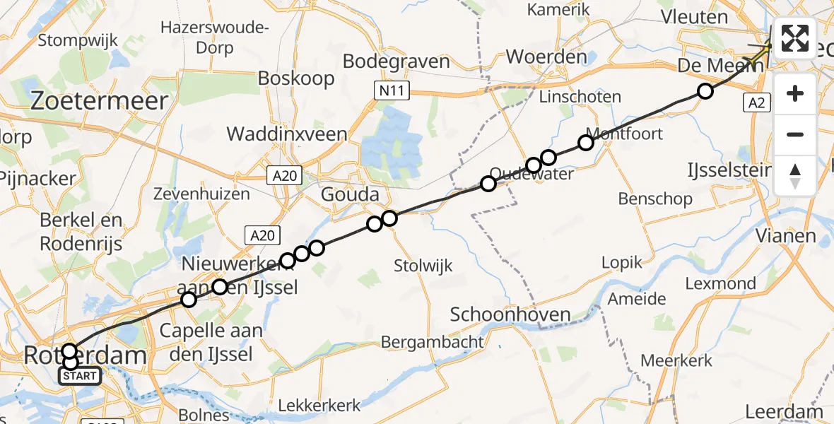 Routekaart van de vlucht: Lifeliner 2 naar Utrecht