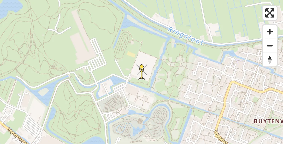 Routekaart van de vlucht: Politieheli naar Zoetermeer