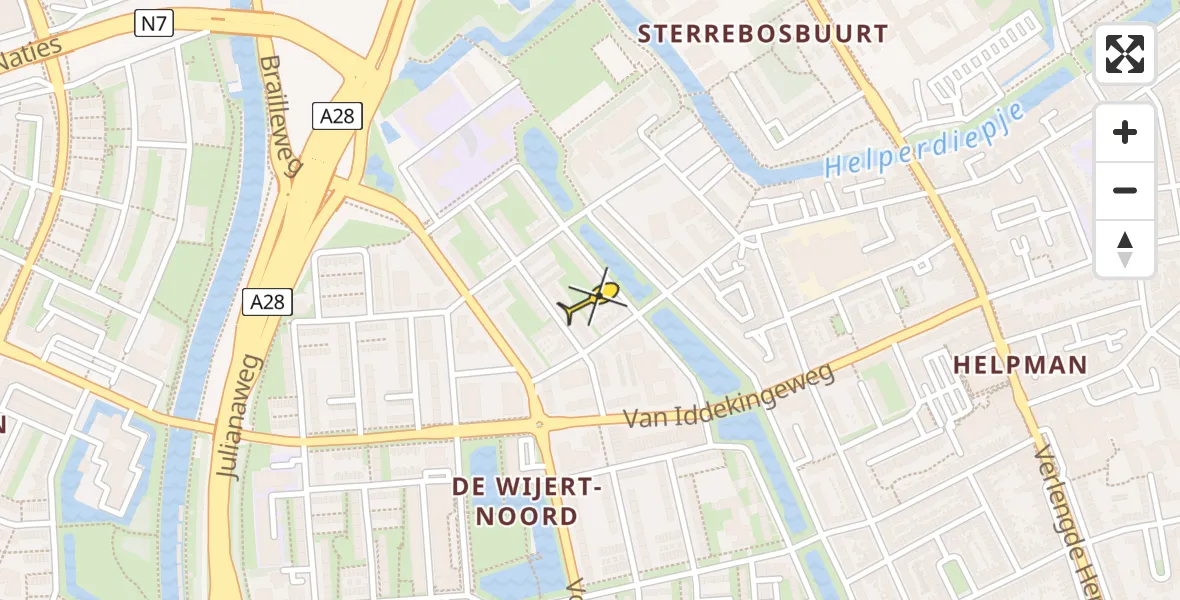 Routekaart van de vlucht: Lifeliner 4 naar Groningen