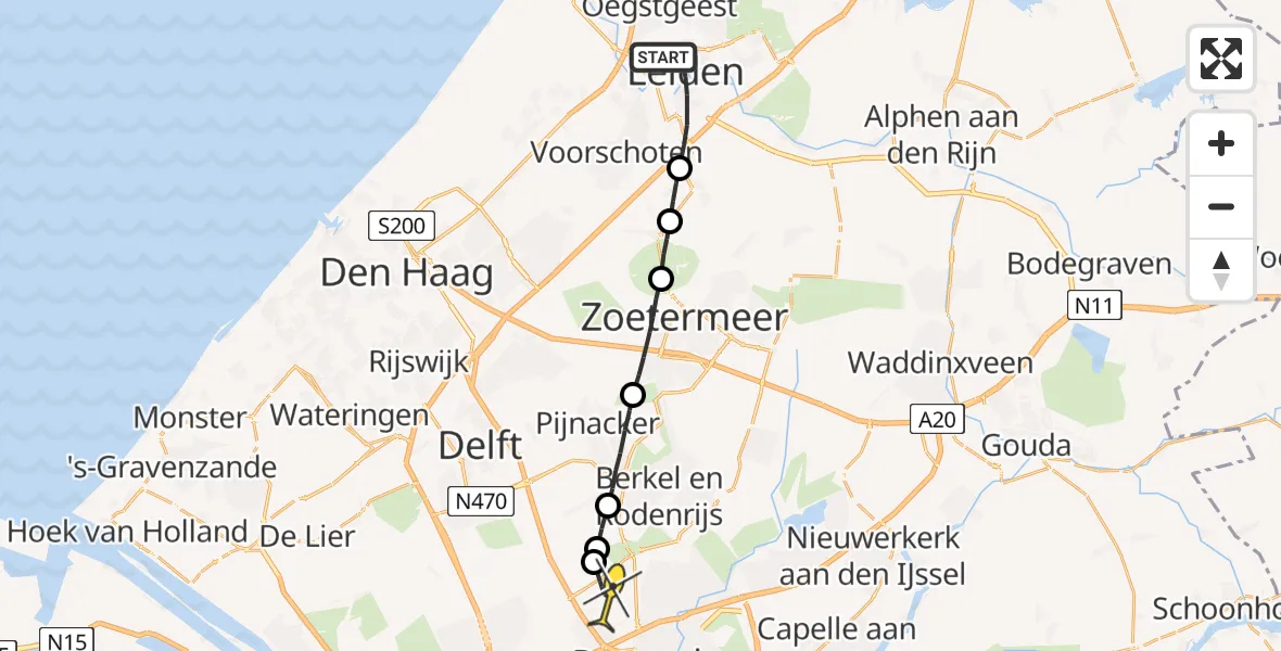 Routekaart van de vlucht: Lifeliner 2 naar Rotterdam The Hague Airport