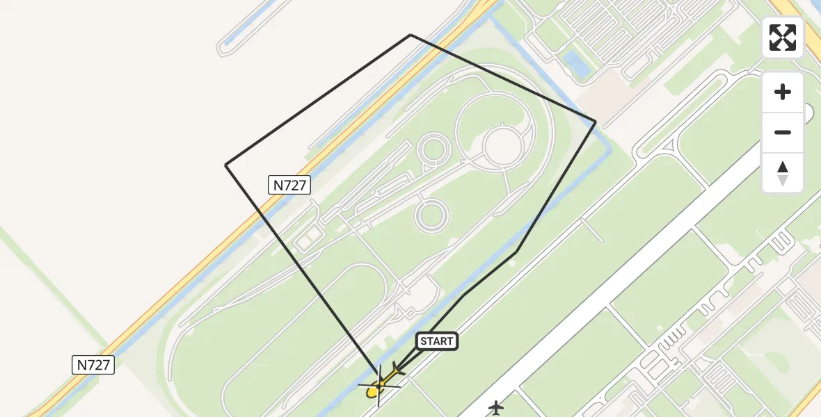 Vluchtroute Traumahelikopter van Lelystad Airport naar Lelystad Airport