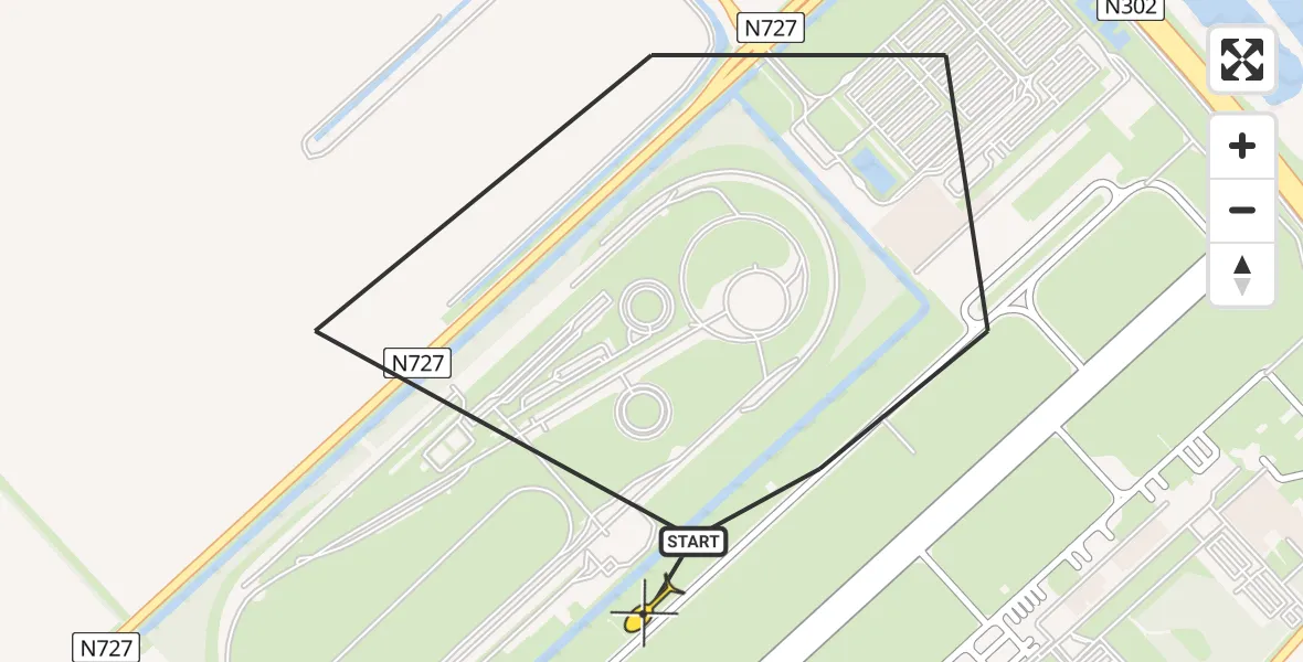 Vluchtroute Traumahelikopter van Lelystad Airport naar Lelystad Airport